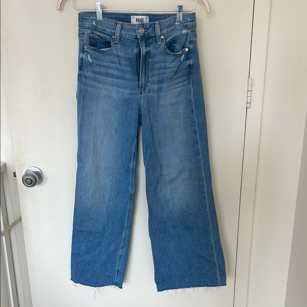 PAIGE Blue Flare Wide Leg Jeans